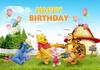 Winnie The Pooh Backdrop Kids Birthday Decoration Background Bear Friend Tiger Vinyl Polyester Photography Decor Props