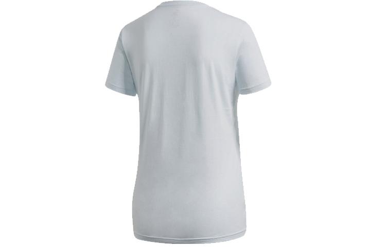 adidas T Shirts Women's Light Blue Crew Neck Moderate Straight Fit FQ3241