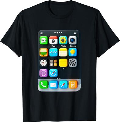 Cell Phone Screen Smartphone Mobile App Halloween Costume T-Shirt