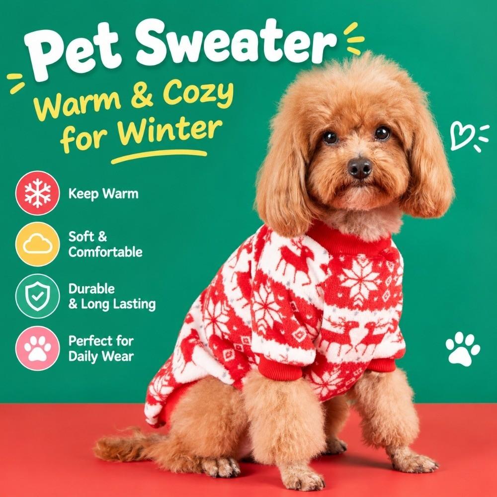 Coral Velvet Plush Dog Vest Thickened Dog Winter Sweater For Small Medium Dog