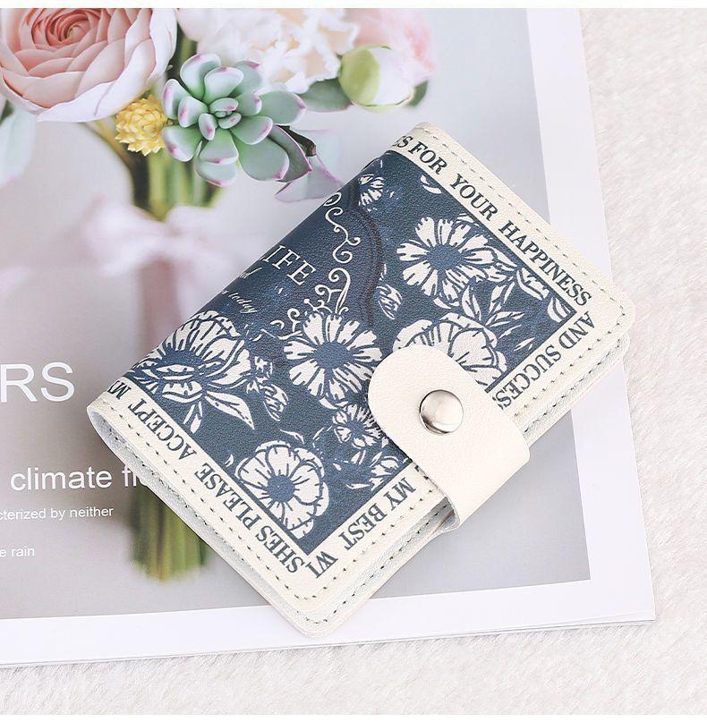 New Floral Card Bag Multiple Cards Slots ID Bank Credit Card Covers for Women Large Capacity Card Holders