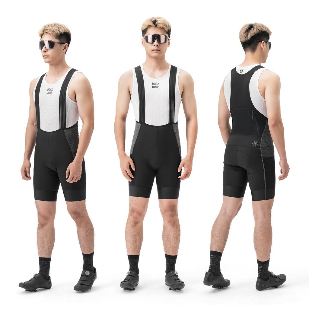 ROCKBROS Cycling Bib Shorts Shock absorption High elasticity Breathable 7 Hours Riding Bicycle Bib Pants Multi-pocket Design
