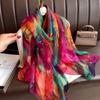 Stoles Wraps Silk Scarf Foulard Female Scarves Wraps Hijab Bandana Women Large-size Beach Shawls Muslim HijabsTravel Sunscreen