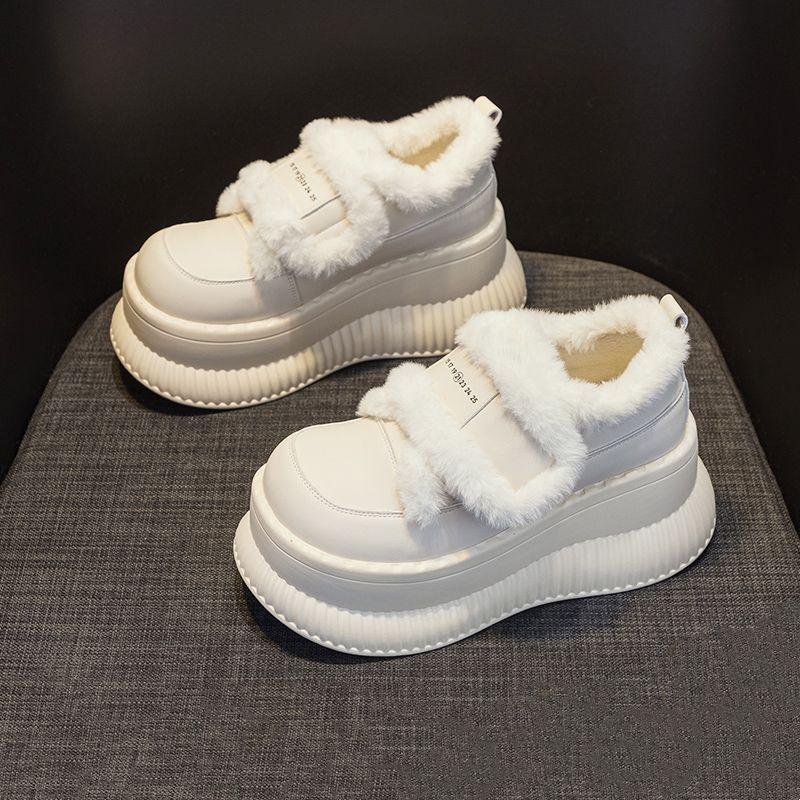 Winter Plus Velvet Thickened Snow Boots, Women's Thick-soled Woolen Cotton Shoes, Increased Outer Wear, Women's Cotton Shoes