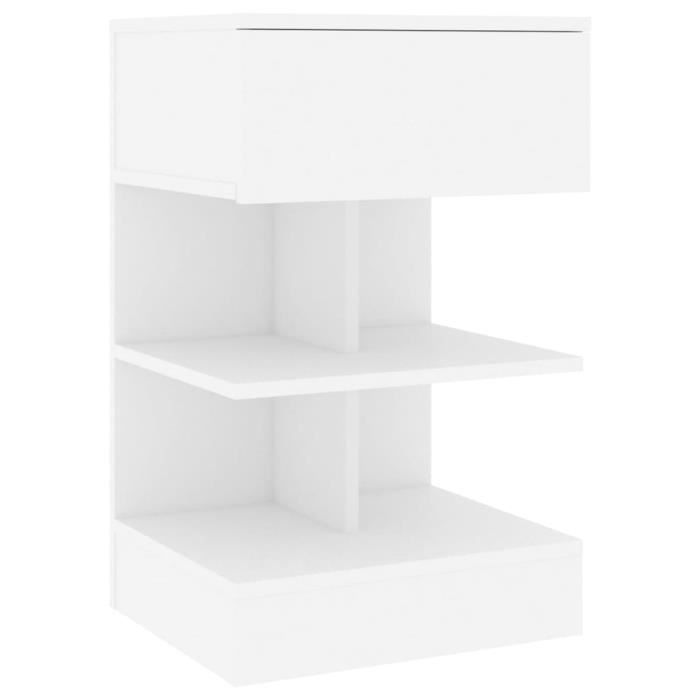 VidaXL Bedside Table White 40x35x65 Cm Chipboard