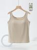 Women's Slim Fit Cotton Camisole: Versatile Spring/Summer Sleeveless Top with Chest Pads