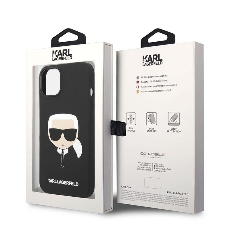 Karl Lagerfeld Silicone Ikonik Karl`s Head Magsafe - Etui Iphone 14 Plus (Czarny)