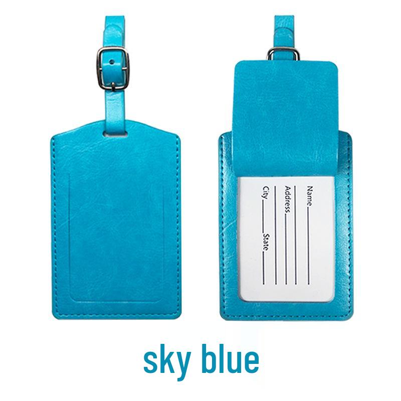 Metal Buckle Boarding Pass and PU Leather Luggage Tag with Hot Stamped Paper Card