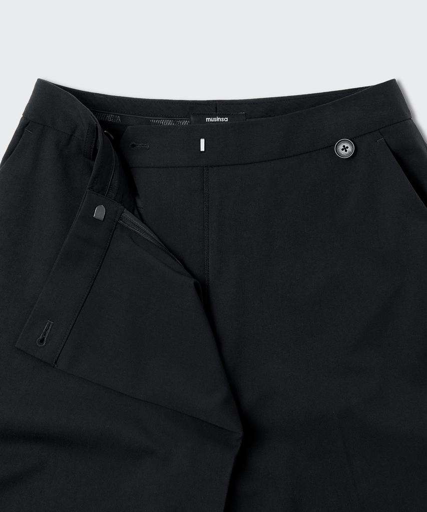 MUSINSA STANDARD WOMAN Women'S Wide Wrap Slacks [Black]