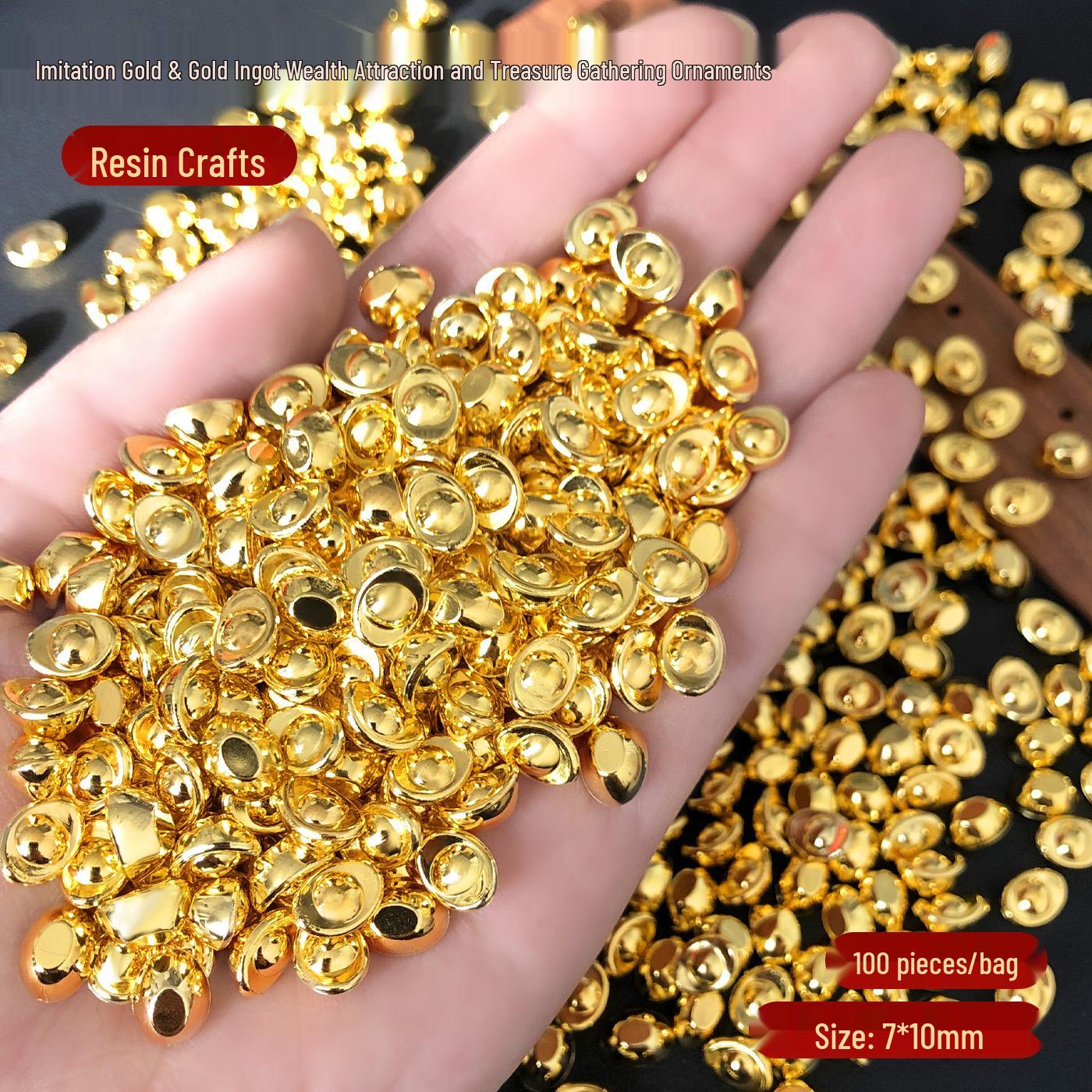 

Golden Wealth Imitation Gold Yuanbao Nail Art & Feng Shui Decoration