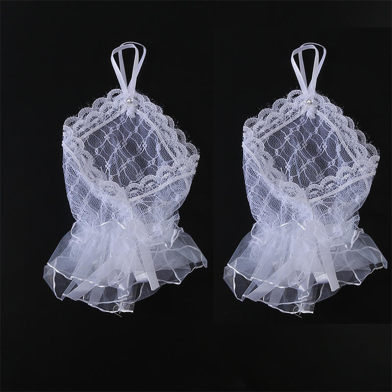 Short Lace Bridal Wedding Lace Gloves Halloween Women's Sweet Clothing Accessories Gothic Lolita Mesh Bow Sleeves