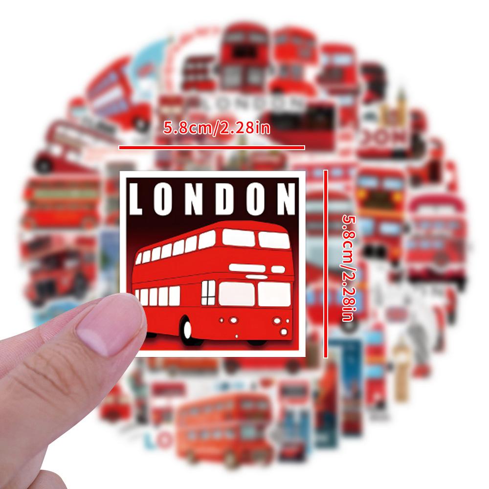 55 New London Bus Doodle Stickers Scooter Suitcase Stickers