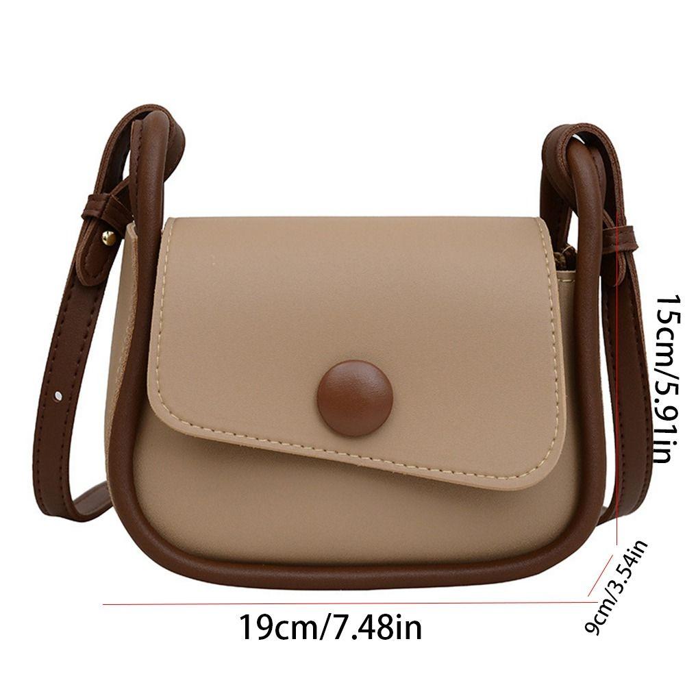 Korean Style Shoulder Bag PU Leather Crossbody Bag Fashionable Small Square Saddle Bag  Women
