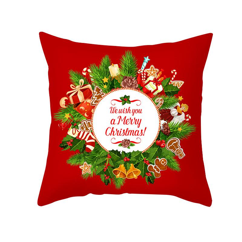 

Новая Рождественская Подушка Обнимашка Супермягкая Наволочка Дед Мороз Снежинка Снеговик Гостиная Дом Прикроватное Украшение Подушка Спинка 45 * 45Cm [without core]