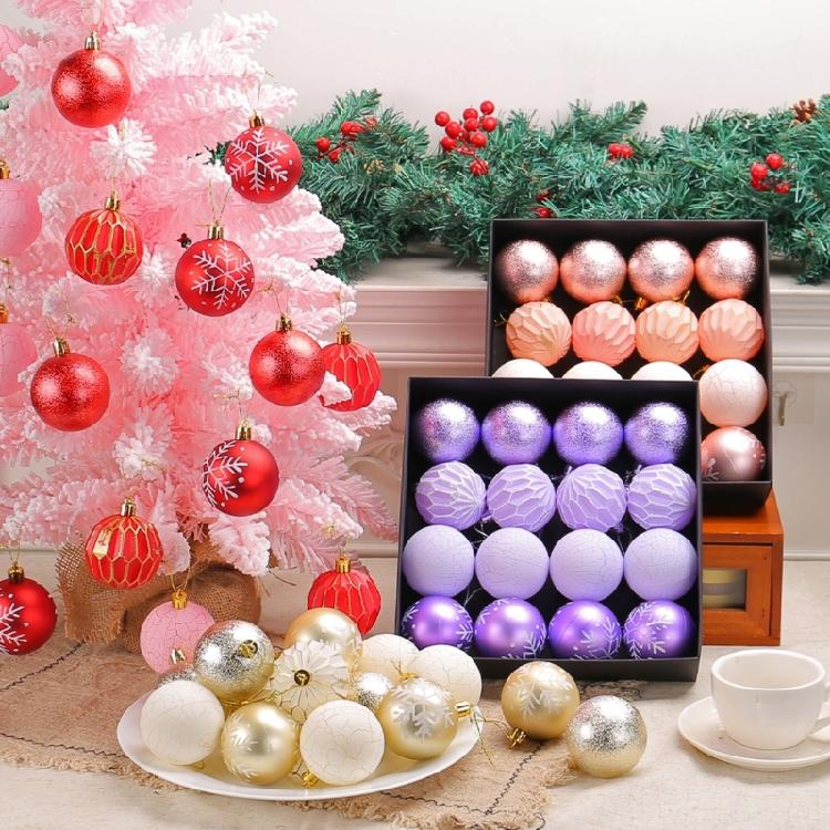 16pcs Christmas Sphere Ornament Collections Unique Christmas Tree Hanging Baubles Ornament For Seasonal Atmosphere