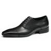 Men's Oxford Leather Shoes New Business Dress Cowhide Leather Simple Retro Triple Connector