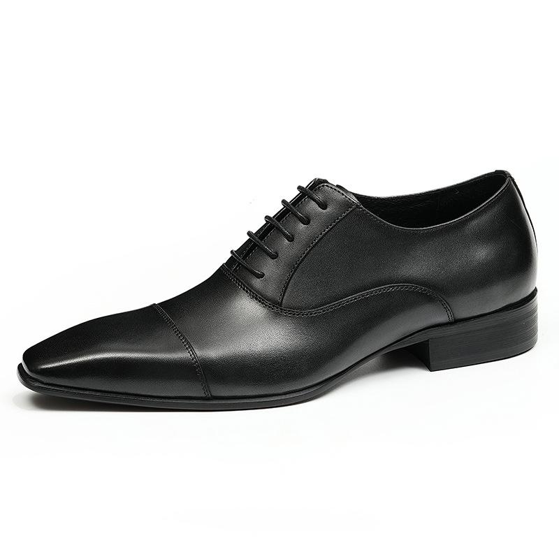 Men's Oxford Leather Shoes New Business Dress Cowhide Leather Simple Retro Triple Connector