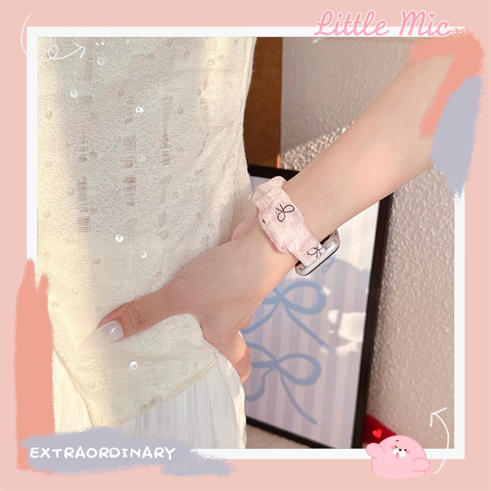 Ice Silk Bow Strap For Apple Watch Band 49mm 41mm 45mm 40mm 44mm 42mm 46mm Bracelet For iWatch Series 11 10 9 8 7 SE Ultra