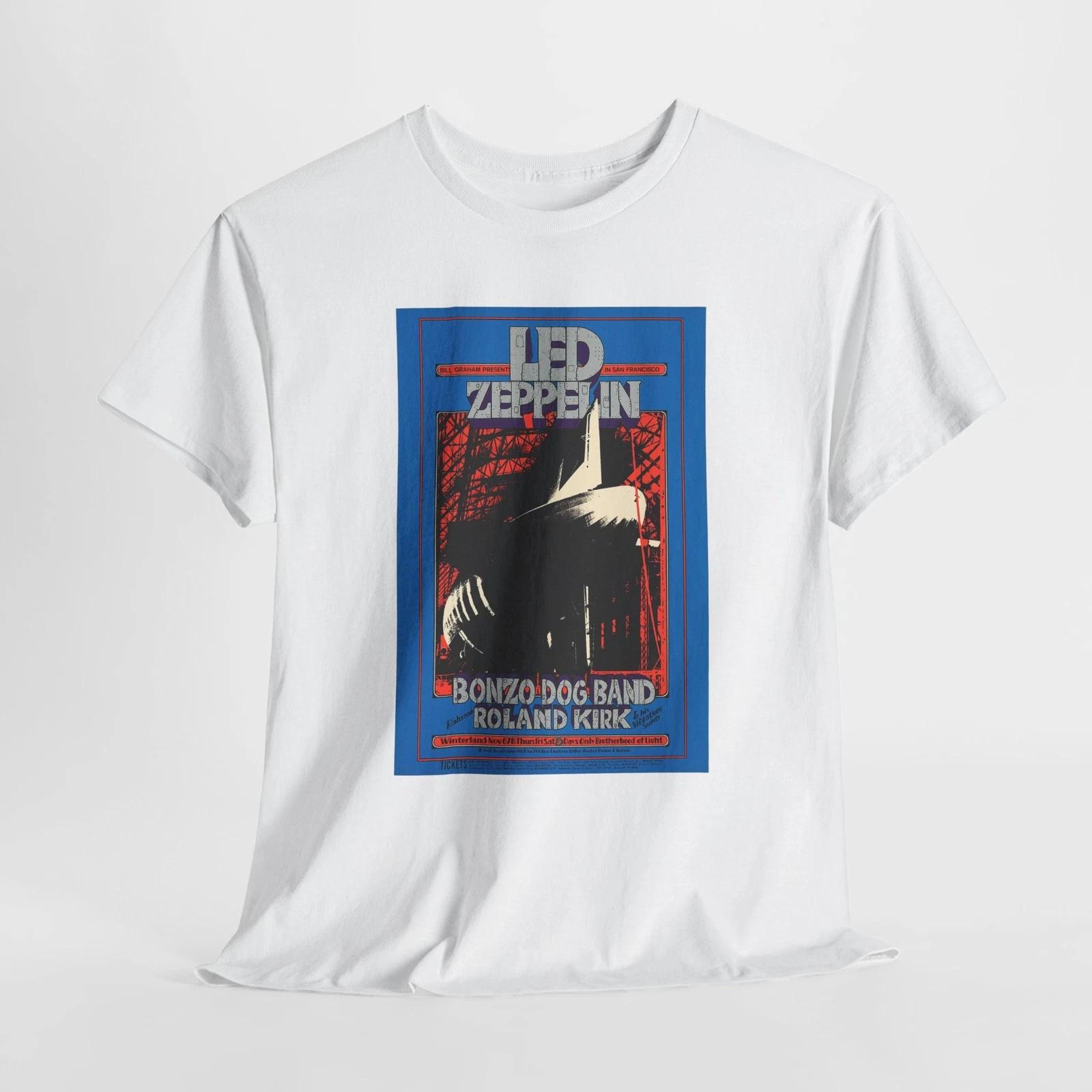 

Vintage Rock Concert Unisex Heavy Cotton Tee, Led Zeppelin San Francisco 1969, M
