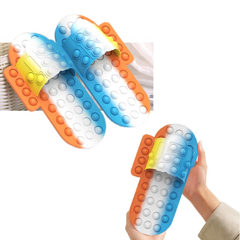 Big Pop It Slippers Push Bubble Fidget Toy Stress Reliever Sensory Decompression