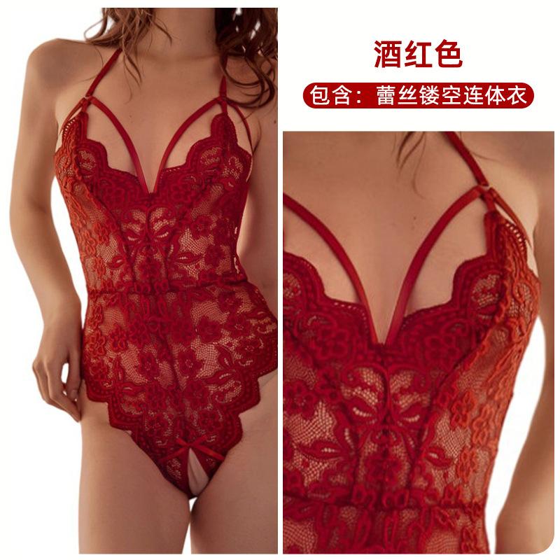 Sexy Dessous für Frauen Spitze Sex Kostüme Intime Unterwäsche Bodysuit Rückenfrei Erotische Enge Pyjamas