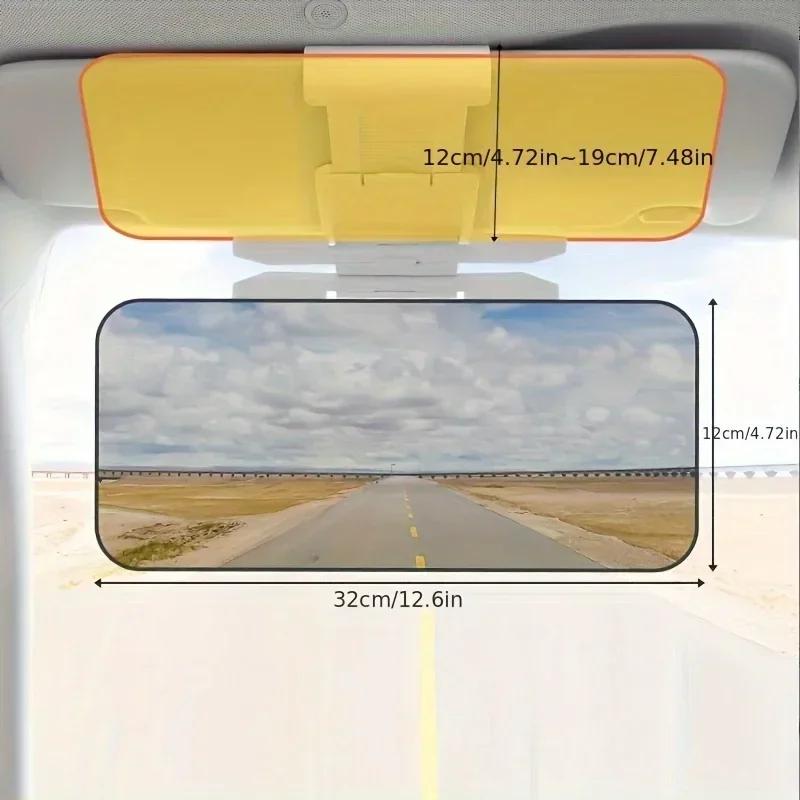 Car Sun Visor Goggle Night Vision Driving HD Anti Sunlight Dazzling Day Mirror UV Fold Flip Down Clear View Interior Mirrors Ama