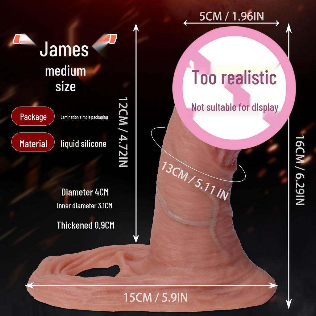 Realistic Silicone Penis Sleeve with Thickening and Delay Features
