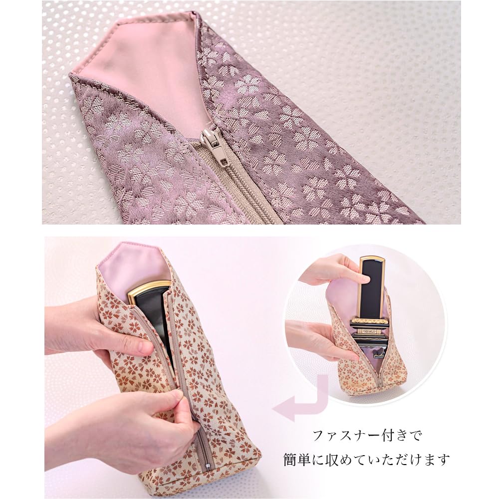 Portable lotus-shaped memorial tablet case (weather pattern) (light purple, small size)