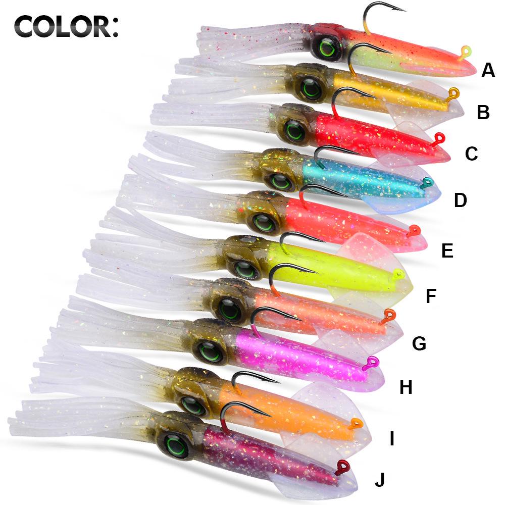 13cm Luminous UV Squid Lure with Lead Head & Hook - Soft Bionic Octopus/Cuttlefish Bait