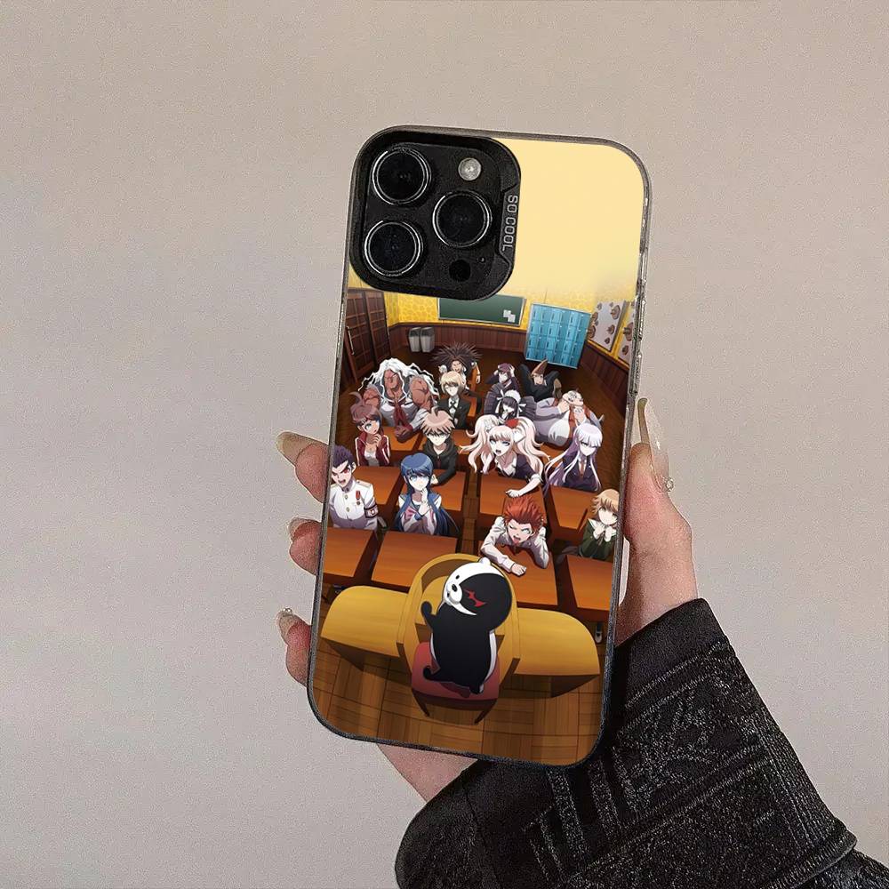 

Danganronpa Дзюнко Эносима Монокума Цветной Серебристый Матовый Для IPhone Чехол для Телефона 17 16 15 14 13 12 11 Pro Max XR Plus Ударопрочный iPhone 17 pro