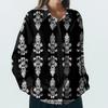 Women's Shirt With Floral Print Buttons, Long Sleeved Casual Regular Shirt Collar Top