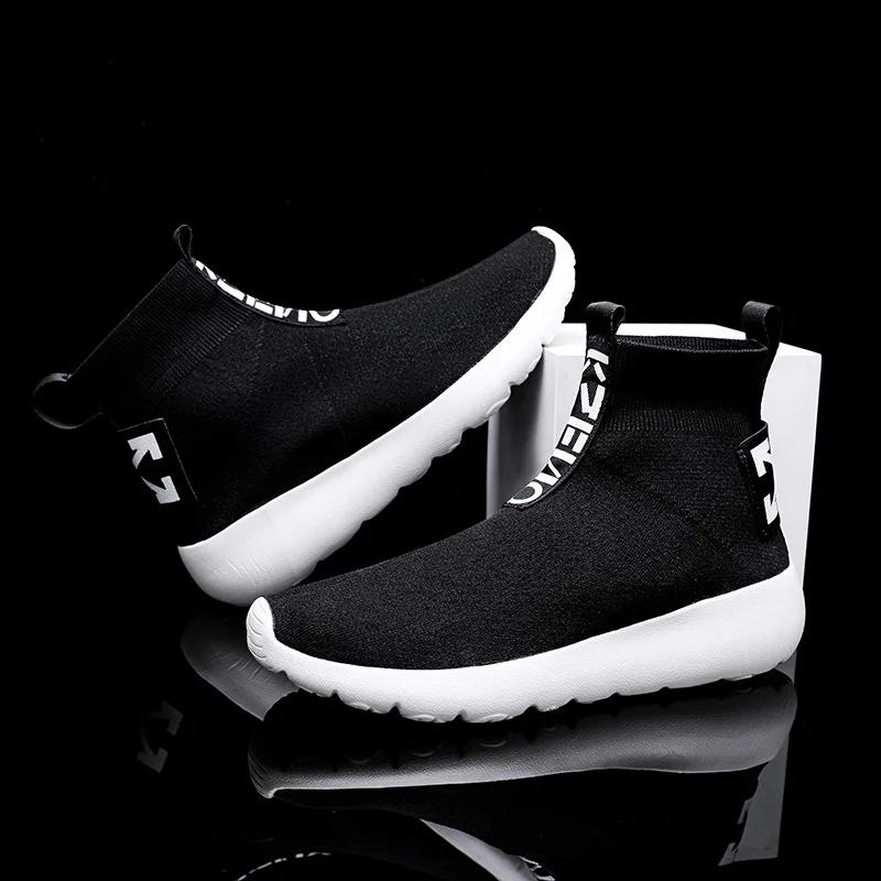 Socks Sneakers Men Knit Upper Breathable Sport Shoes Sock Boots Man Shoes High Top Running Shoes for Men