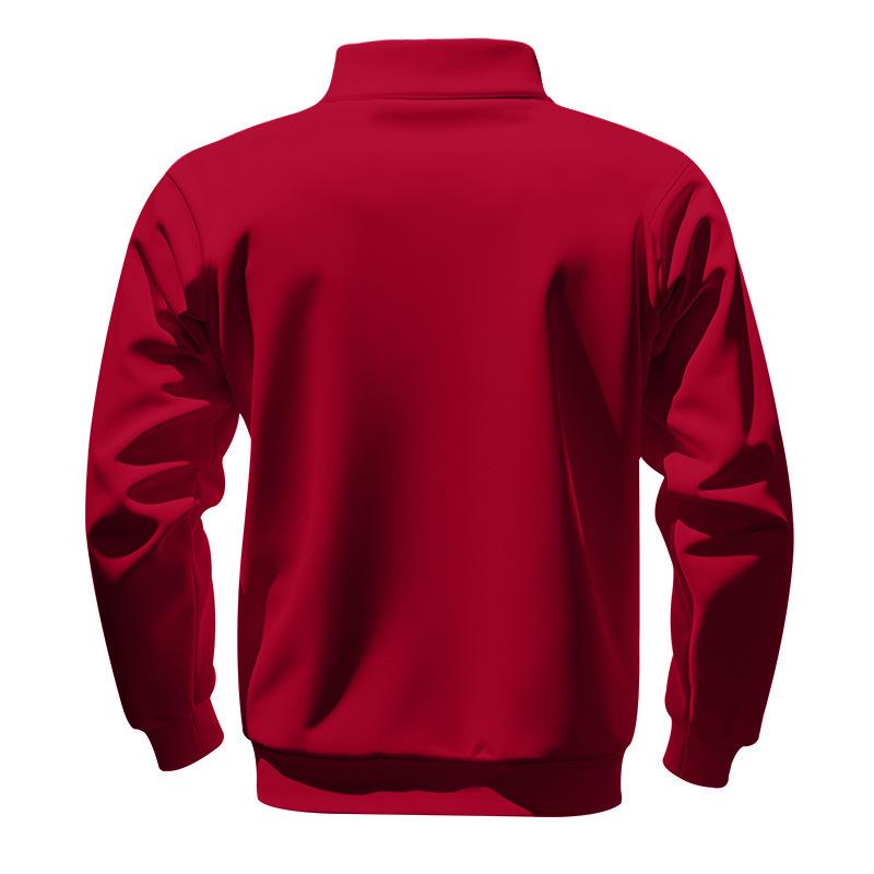 Men's Winter Heavyweight Velvet-Lined Loose-Fit Stand Collar Pullover Hoodie
