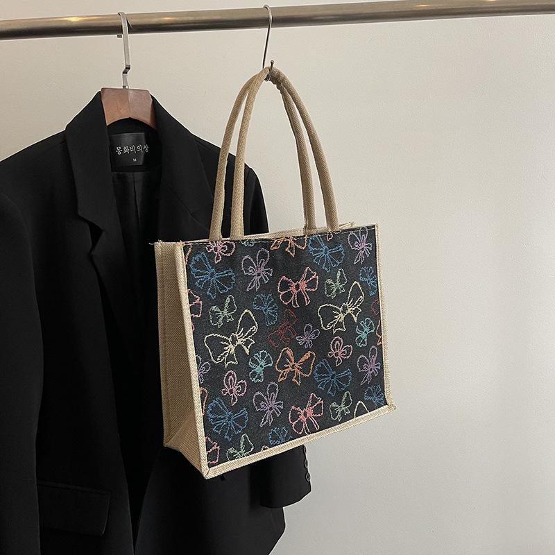 Women's bag spring new trend shoulder bag large capacity cotton and linen fashion work commuter tote bag