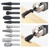 Set of 5 Black Gray Woodworking Wolf Tooth Sticks Rotating Files Electric Grinding Heads Drill Bits DIY Grinding ToolAccessories