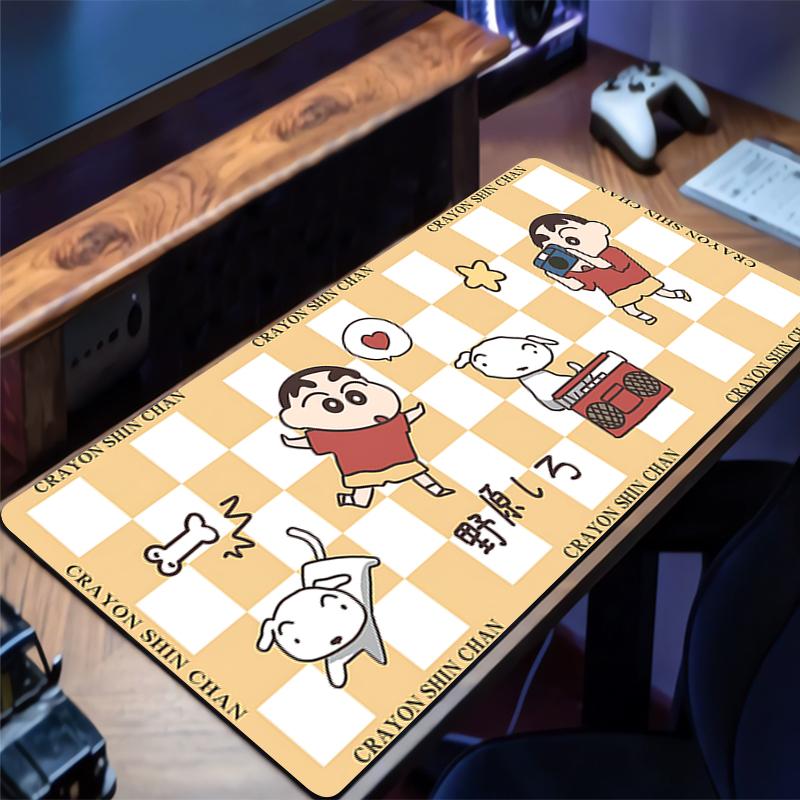 Mouse Pad Ccrayon Shinchan Desk Mat Anime Play Mat Gaming Mousepad Black Speed Computer and Office Gamer Cabinet Keyboard Pad