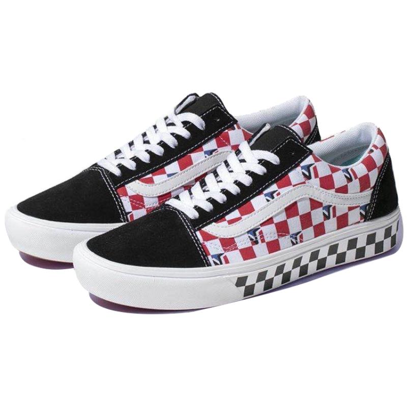 Vans Comfycush Old Skool Dimension In Checkerboard 'Black Red Blue' Vans VN0A3WMA1NG