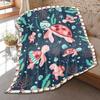 Cartoon marine fish Printed Blanket for Sofa Bed Travel Camping Living Room Office Conditioning Blanket for All Seasons Gifts