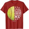 Softball I Can Do All Things Through Christ Graphic Tshirt Men Christian Faith Tee