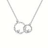 Copper Double Loop Chain Necklace With Geometric Pendant For Women