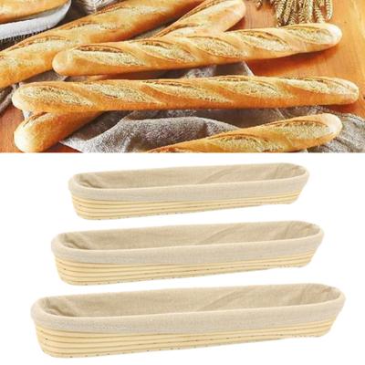 Baguette Fermentation Proofing Rattan French Bread Dough Cloth Basket with Cover