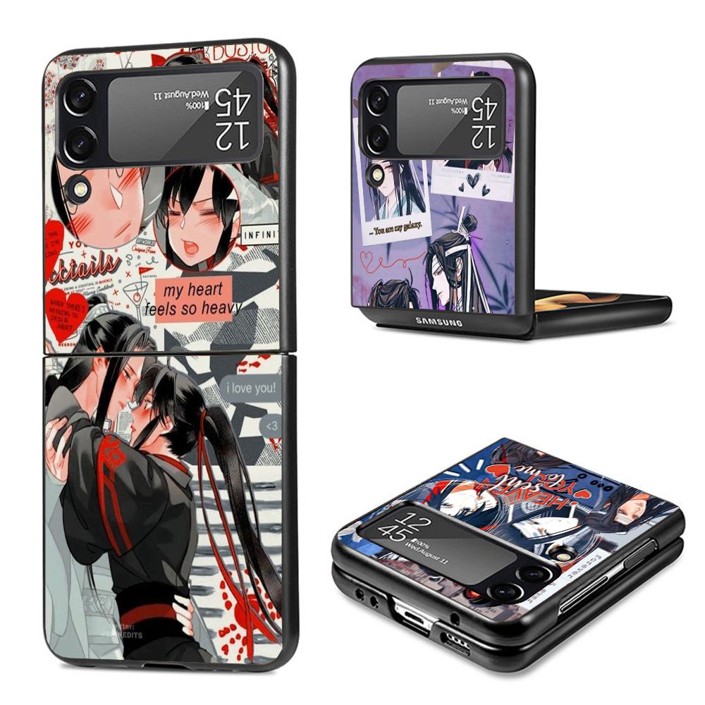 Mo Dao Zu Shi MDZS Manga Phone Case for Samsung Galaxy Z Flip3 5G Flip4 Flip5 Black Hard Cover Z Flip 5 4 3 PC Shell Zflip3 Coqu