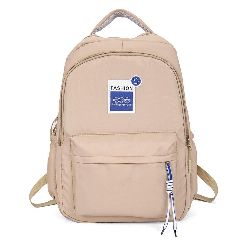 

School bag 2024 new backpack casual simple college style junior high school student backpack large capacity bag хакі