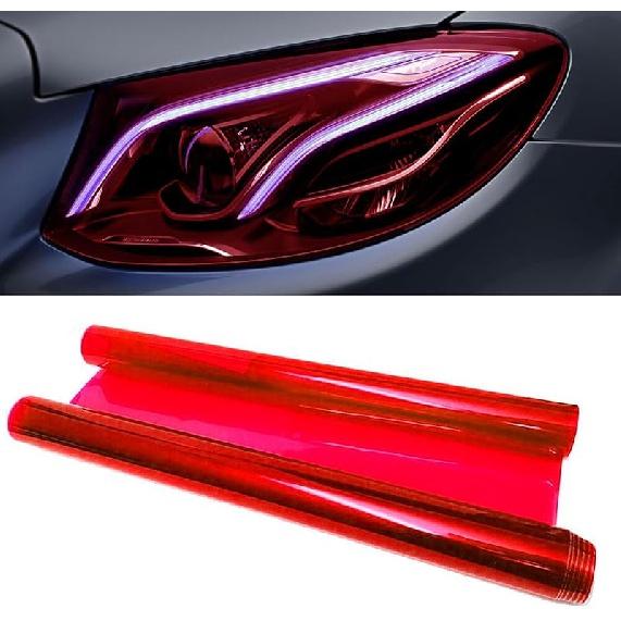 Car Taillight Headlight Fog Light Light Self-Adhesive Tint Film, 12×48 Inches Vinyl Protector Color Shiny Sticker Film, Auto Modification Cover for