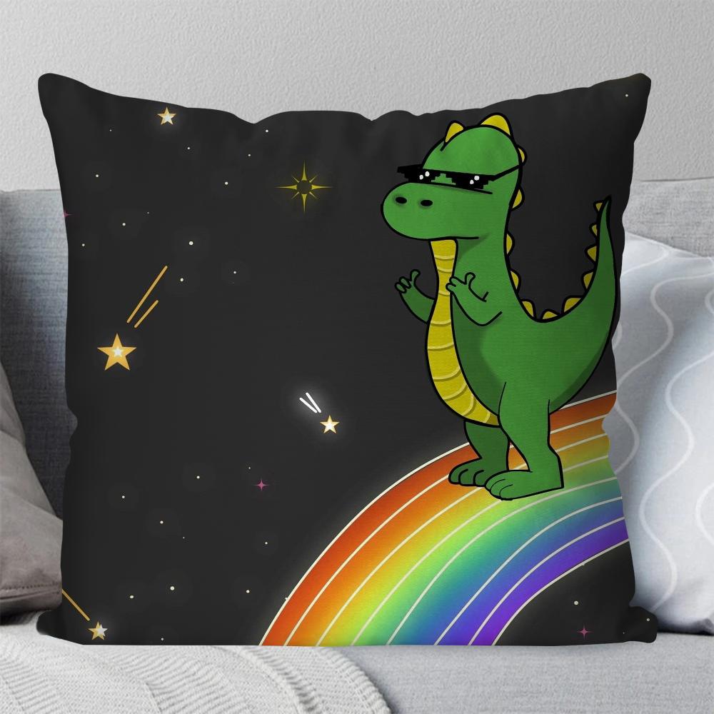 Niedlich Und Minimalistisch Dinosaurier Kissenbezug Quadratisches Kissen Schlafzimmer Sofa Freizeit Komfort Kissen Auto Wohnzimmer Heimdekoration 40X40