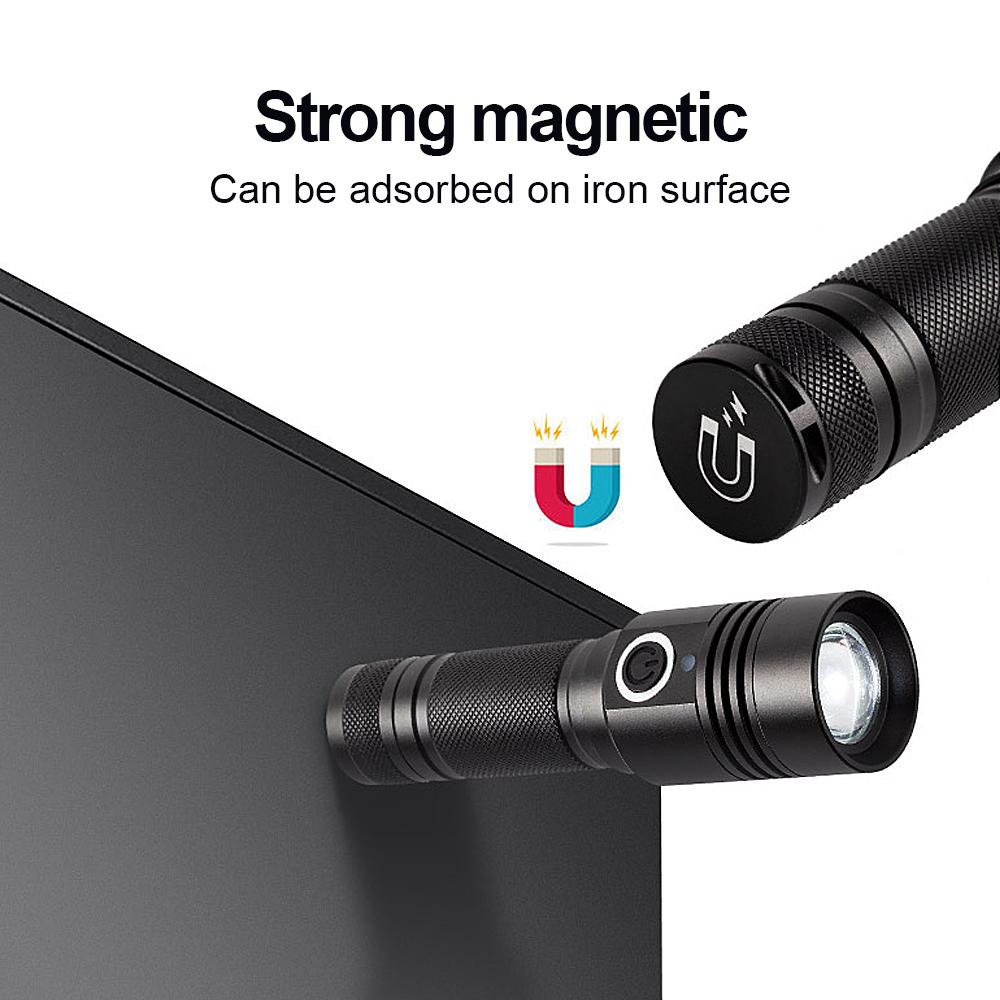 XHP50 Superhelle Taschenlampe Tragbare Lampe Zoom Taschenlampe Wasserdichtes wiederaufladbares Blitzlicht Outdoor Camping Laterne