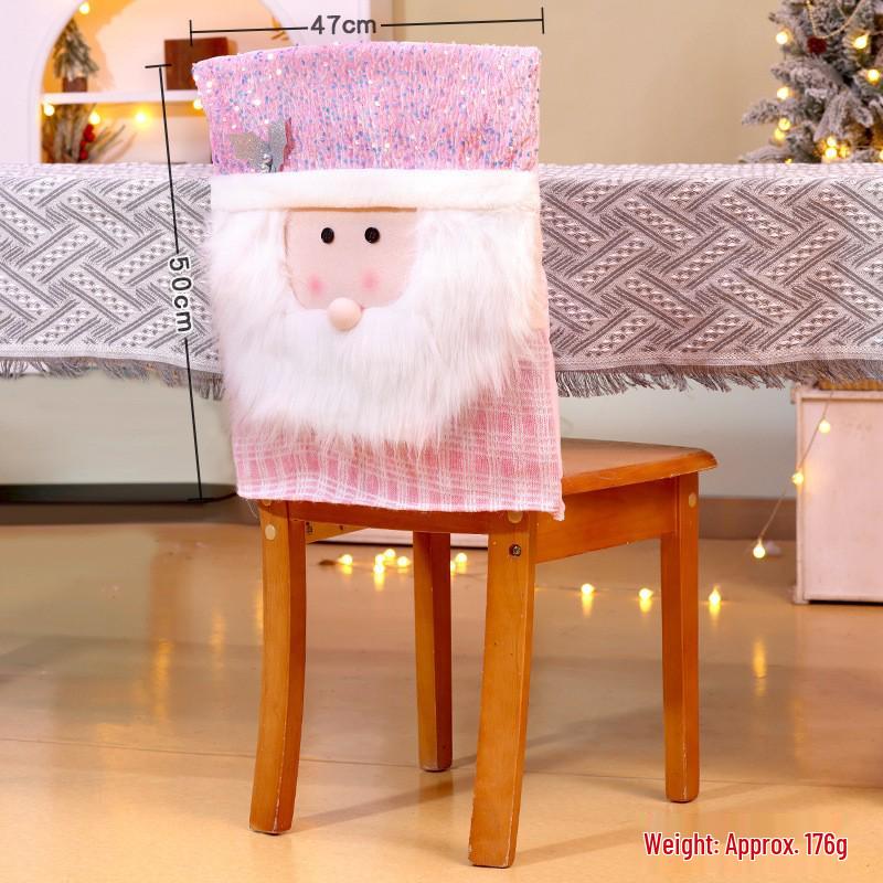 Christmas Santa and Snowman Chair Back Covers - Festive Restaurant Decorations