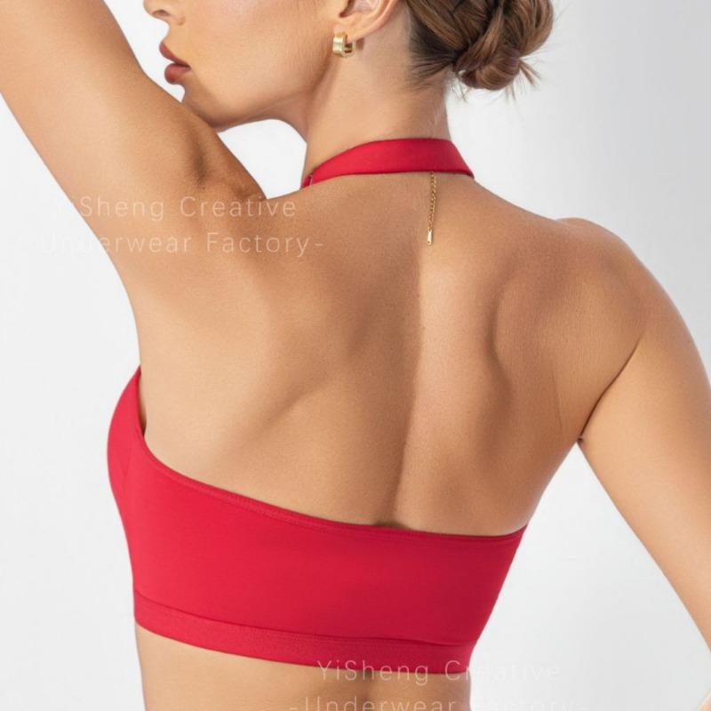 Breathable Halter Neck Sports Bra For Yoga Women No Underwire