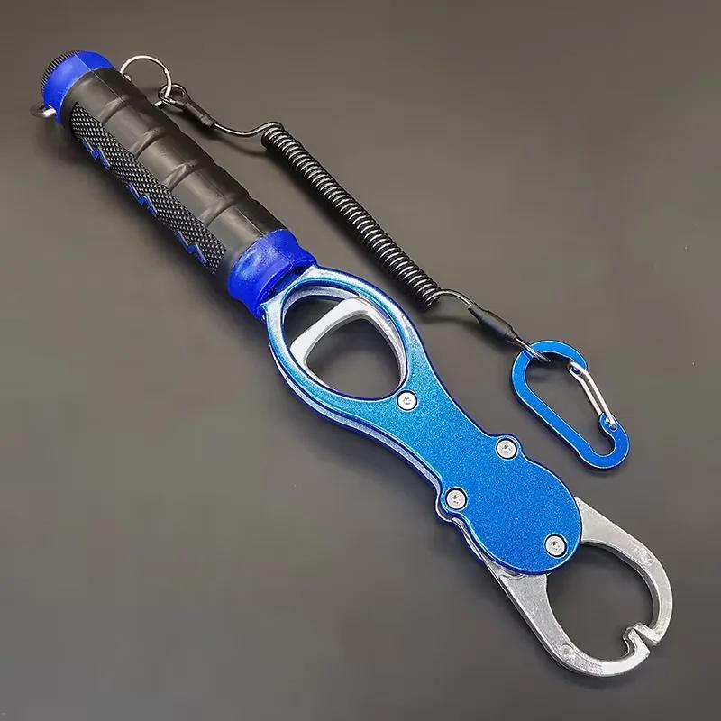 

Fishing Lip Gripper Fish Plier Hand Grip Portable Aluminum Alloy Fishing Grip Hook Gripper With Weight Scale Fishing Accessories синий
