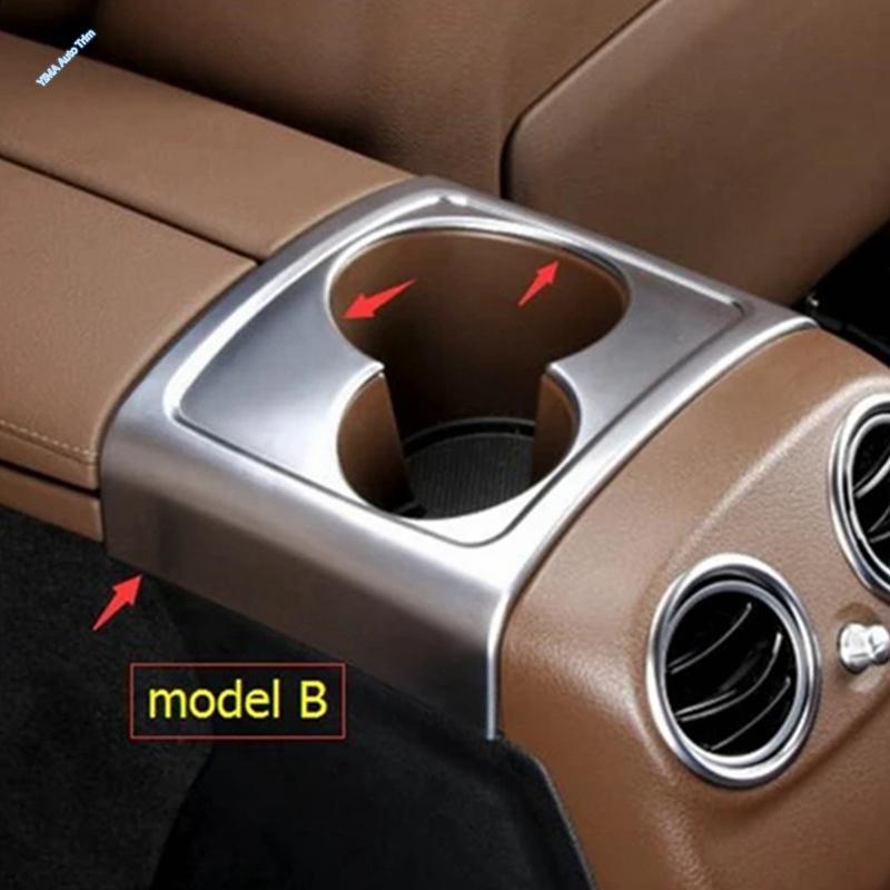 ABS Matte Car Armrest Box Water Cup Holder Decor Frame Accessories Cover Trim For Mercedes Benz E-Class E CLASS W213 2016 -